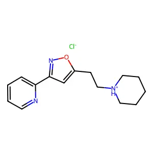 Isoxazole, 5-(2-piperidinoethyl)-3-(2-pyridyl)-, hydrochloride structure