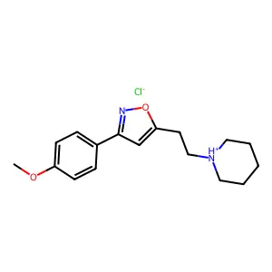 Isoxazole, 3-(p-methoxyphenyl)-5-(2-piperidinoethyl)-, hydrochloride structure