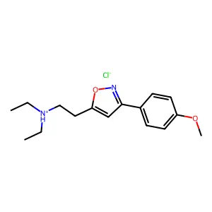 Isoxazole, 5-(2-(diethylamino)ethyl)-3-(p-methoxyphenyl)-, hydrochloride structure