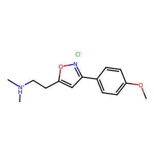Isoxazole, 5-(2-(dimethylamino)ethyl)-3-(p-methoxyphenyl)-, hydrochloride structure