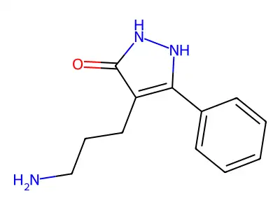 4-(3-aminopropyl)-5-phenyl-1,2-dihydro-3H-pyrazol-3-one structure