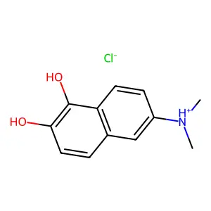 6-(Dimethylamino)naphthalene-1,2-diol--hydrogen chloride (1/1) structure