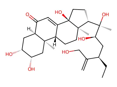 2,3,14,20,22,27-Hexahydroxystigmasta-7,25-dien-6-onato(3-) structure