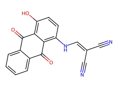 (((4-Hydroxy-9,10-dioxoanthryl)amino)methylene)methane-1,1-dicarbonitrile structure