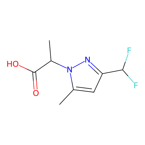 2-[3-(difluoromethyl)-5-methyl-1H-pyrazol-1-yl]propanoic acid structure