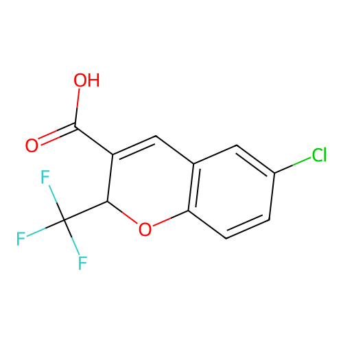 6-chloro-2-(trifluoromethyl)-2H-chromene-3-carboxylic Acid structure