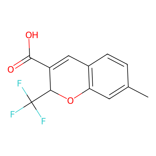 7-methyl-2-(trifluoromethyl)-2H-chromene-3-carboxylic Acid structure