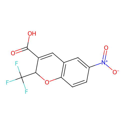 2H-1-Benzopyran-3-carboxylic acid, 6-nitro-2-(trifluoromethyl)- structure