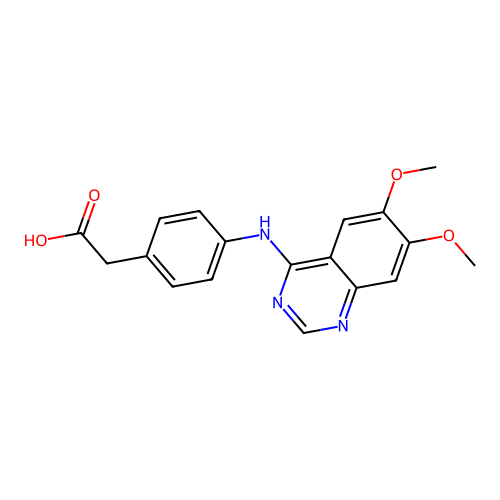4-[(6,7-dimethoxy-4-quinazolinyl)amino]Benzeneacetic acid structure