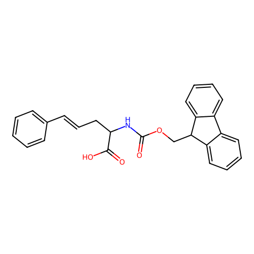 (E)-2-(9H-fluoren-9-ylmethoxycarbonylamino)-5-phenylpent-4-enoic acid structure