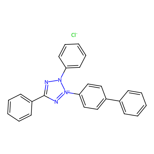 2,5-Diphenyl-3-(4-phenylphenyl)tetrazol-3-ium chloride structure