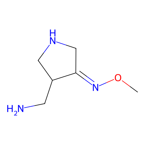 (Z)-4-(Aminomethyl)pyrrolidin-3-one O-methyl oxime structure