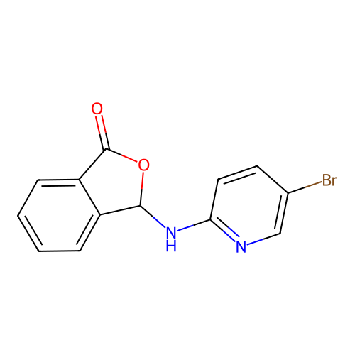 3-[(5-bromopyridin-2-yl)amino]-2-benzofuran-1(3H)-one structure