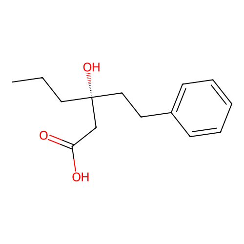 (R)-3-Hydroxy-3-(2-phenylethyl)hexanoic acid structure