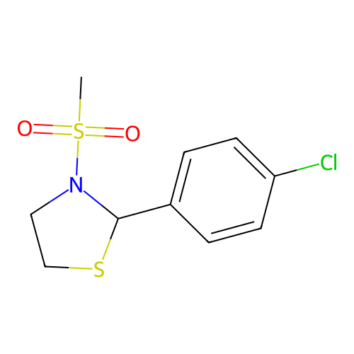 2-(4-Chlorophenyl)-3-(methylsulfonyl)-1,3-thiazolidine structure