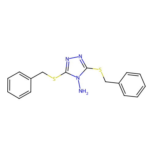 3,5-Bis[(phenylmethyl)thio]-4H-1,2,4-triazol-4-amine structure