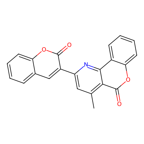 4-methyl-2-(2-oxo-2H-chromen-3-yl)-5H-chromeno[4,3-b]pyridin-5-one structure