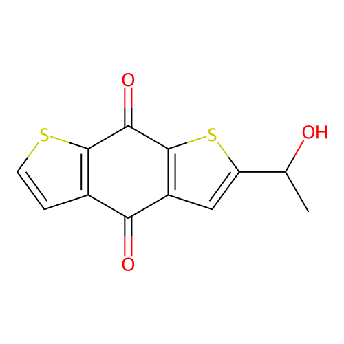 Benzo[1,4-b']dithiophene-4,8-dione, 2-(1-hydroxyethyl)- structure
