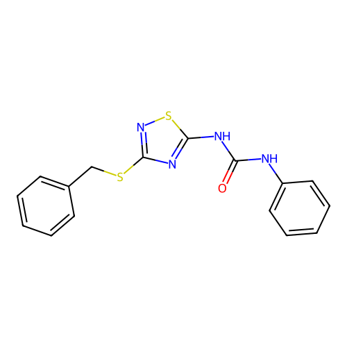 1-(3-Benzylsulfanyl-1,2,4-thiadiazol-5-yl)-3-phenylurea structure
