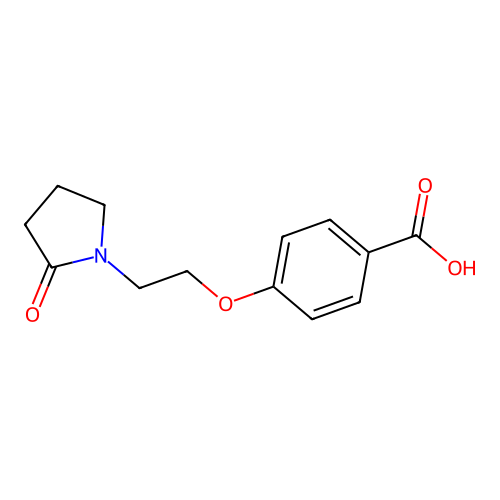 4-[2-(2-Oxopyrrolidin-1-yl)ethoxy]benzoic acid structure