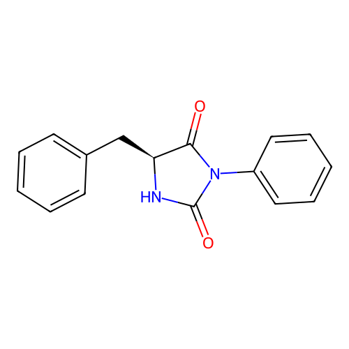 (5S)-5-benzyl-3-phenylimidazolidine-2,4-dione structure