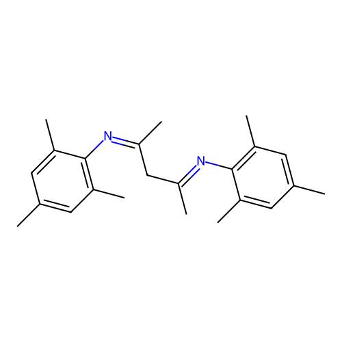 N-mesityl-N-[3-(mesitylimino)-1-methylbutylidene]amine structure