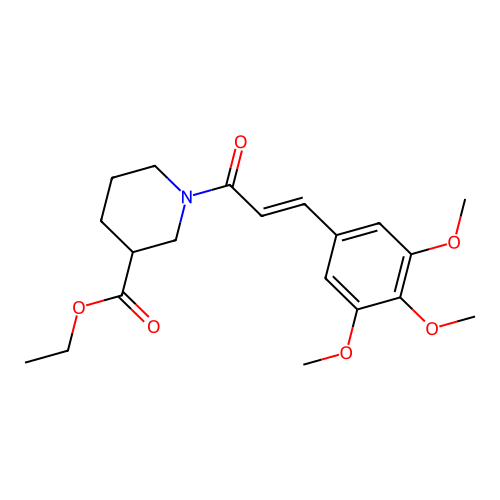ethyl 1-[(2E)-3-(3,4,5-trimethoxyphenyl)prop-2-enoyl]piperidine-3-carboxylate structure