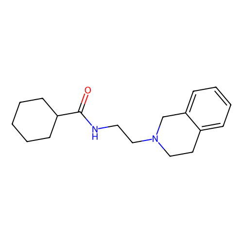 N-[2-(1,2,3,4-tetrahydroisoquinolin-2-yl)ethyl]cyclohexanecarboxamide structure