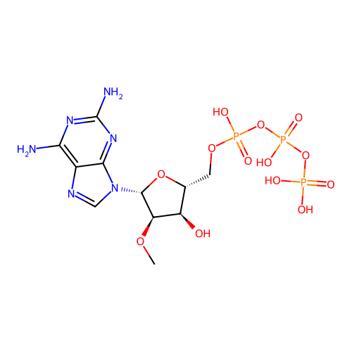 ((2R,3R,4R,5R)-5-(2,6-Diamino-9H-purin-9-yl)-3-hydroxy-4-methoxytetrahydrofuran-2-yl)methyl tetrahydrogen triphosphate structure