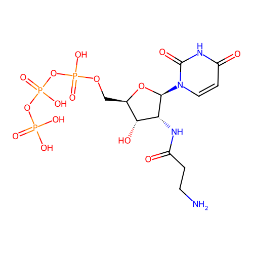 uridine 5'-(tetrahydrogen triphosphate), 2'-[(aminoacetyl)amino]-2'-deoxy- structure