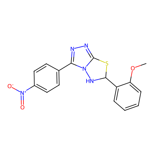 6-(2-methoxyphenyl)-3-(4-nitrophenyl)-5,6-dihydro[1,2,4]tria structure