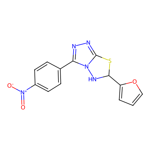 6-(2-furyl)-3-(4-nitrophenyl)-5,6-dihydro[1,2,4]triazolo[3,4 structure