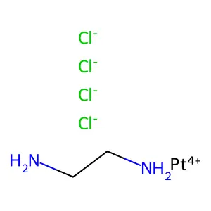乙烷-1,2-二胺铂四氯化物 structure