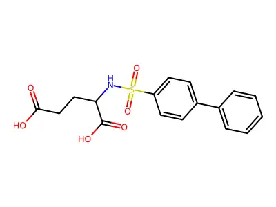 2-[(4-Phenylphenyl)sulfonylamino]pentanedioic acid structure