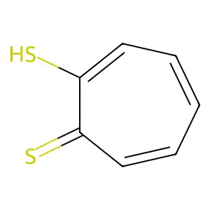 2,4,6-Cycloheptatriene-1-thione, 2-mercapto- structure
