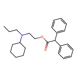 Acetic acid, diphenyl-, 2-(cyclohexylpropylamino)ethyl ester structure