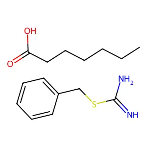 Benzyl carbamimidothioate;heptanoic acid structure