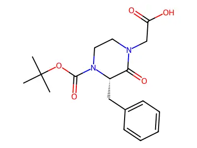 (3S)-4-Boc-1-carboxymethyl-3-benzyl-piperazin-2-one structure