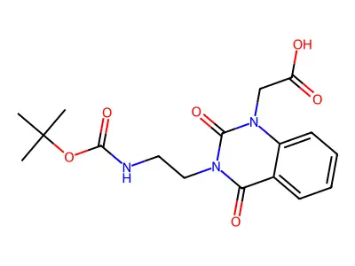 Boc-3-(2-aminoethyl)-1-carboxymethylquinazoline-2,4-dione structure