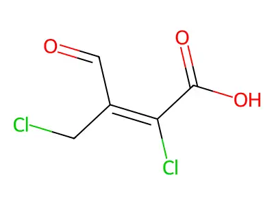 (Z)-2-Chloro-3-(chloromethyl)-4-oxobutenoic acid structure
