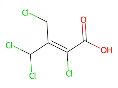 2,4,4-Trichloro-3-chloromethylbutenoic acid structure
