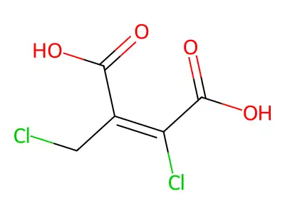 (Z)-2-Chloro-3-(chloromethyl)-2-butenedioic acid structure