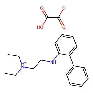 2-Biphenylamine, N-(2-(diethylamino)ethyl)-, oxalate structure