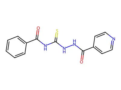 N-{[(phenylformamido)methanethioyl]amino}pyridine-4-carboxamide structure