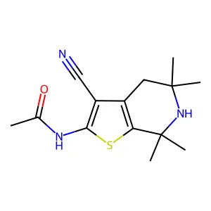 N-(3-cyano-5,5,7,7-tetramethyl-4,5,6,7-tetrahydrothieno[2,3-c]pyridin-2-yl)acetamide structure
