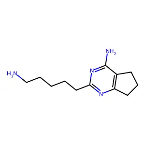 2-(5-aminopentyl)-6,7-dihydro-5H-cyclopenta[d]pyrimidin-4-amine structure