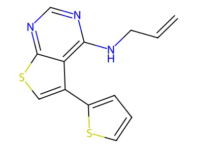 N-prop-2-enyl-5-thiophen-2-ylthieno[2,3-d]pyrimidin-4-amine structure