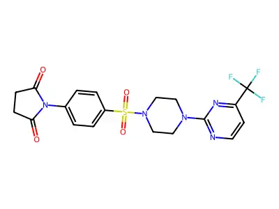 1-[4-[[4-[4-(Trifluoromethyl)-2-pyrimidinyl]-1-piperazinyl]sulfonyl]phenyl]-2,5-pyrrolidinedione structure