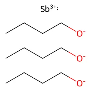 1-Butanol, antimony(3+) salt (3:1) structure