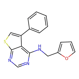 N-(furan-2-ylmethyl)-5-phenylthieno[2,3-d]pyrimidin-4-amine structure